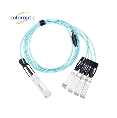 Aktives AOC-DAC-Kabel 40G QSFP+ bis 4 SFP+ 10G Optical Breakout-Kabel 24AWG